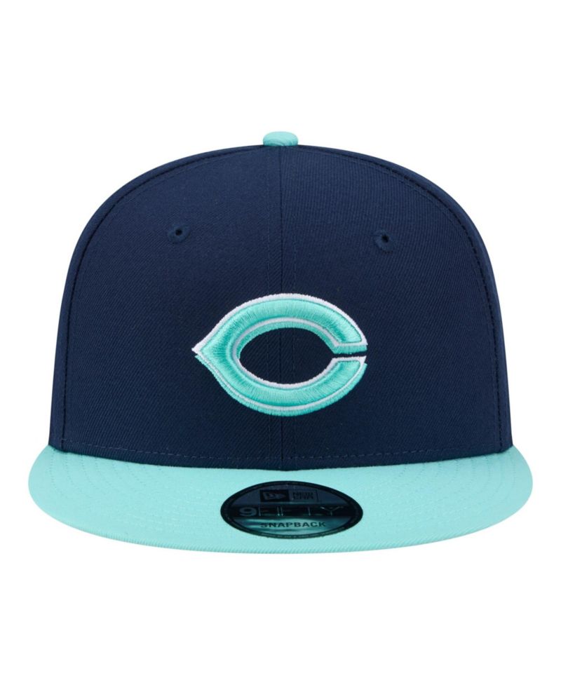Men's Navy/Turquoise Cincinnati Reds 2-Tone Color Pack 9FIFTY Snapback Hat