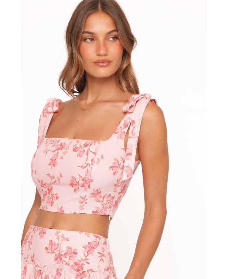 Women's Tyler Tie Shoulder Square Neck Crop Top