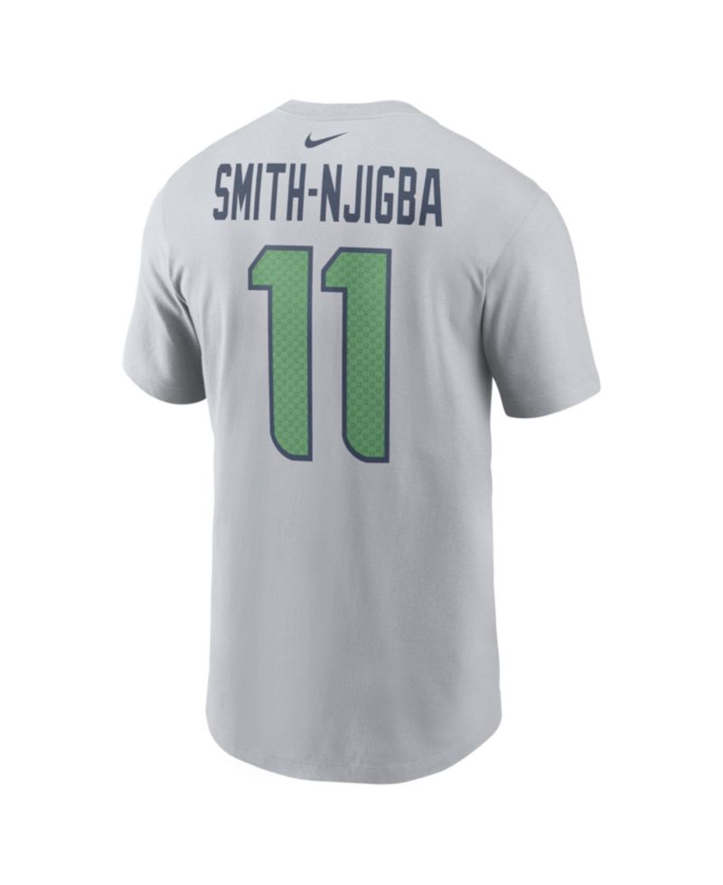 Men's Jaxon Smith-Njigba Wolf Gray Seattle Seahawks Rivalries Collection Player Name Number T-Shirt