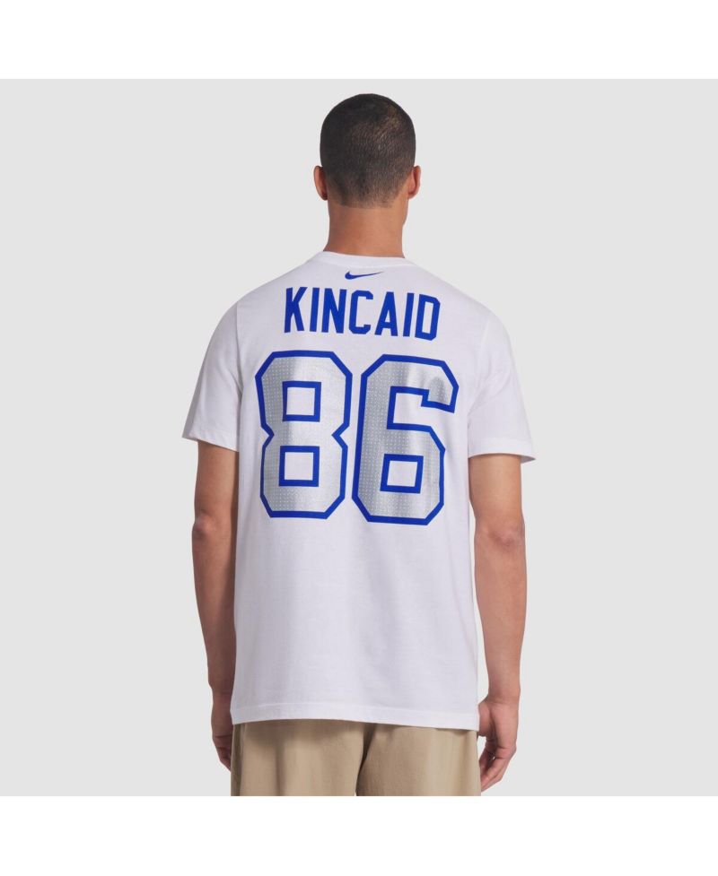 Men's Dalton Kincaid White Buffalo Bills 2025 Rivalries Collection Player Name & Number T-Shirt