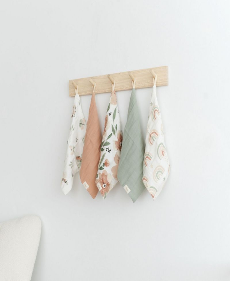Infants Parker Pink Floral Wash Cloth, 5-Pc. Set
