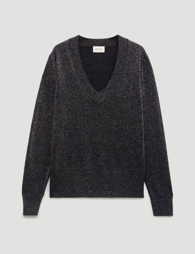 Women's Gracey V Neck Metallic Jumper