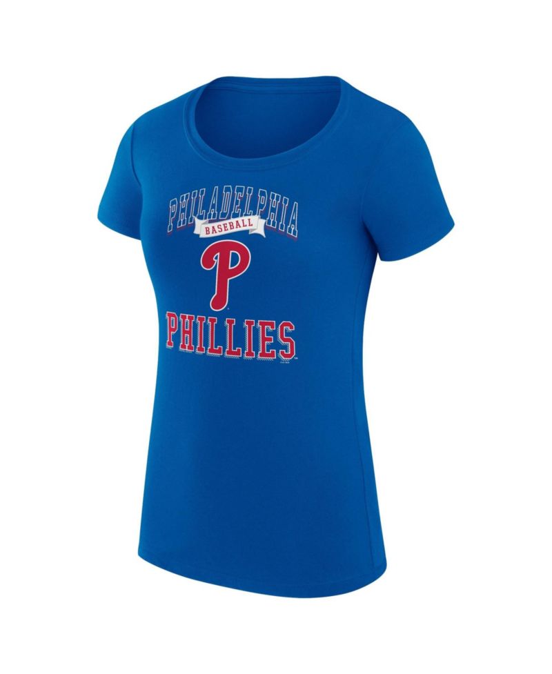 Women's Royal Philadelphia Phillies Super-Slim Fit Lightweight Team Logo Graphic T-Shirt