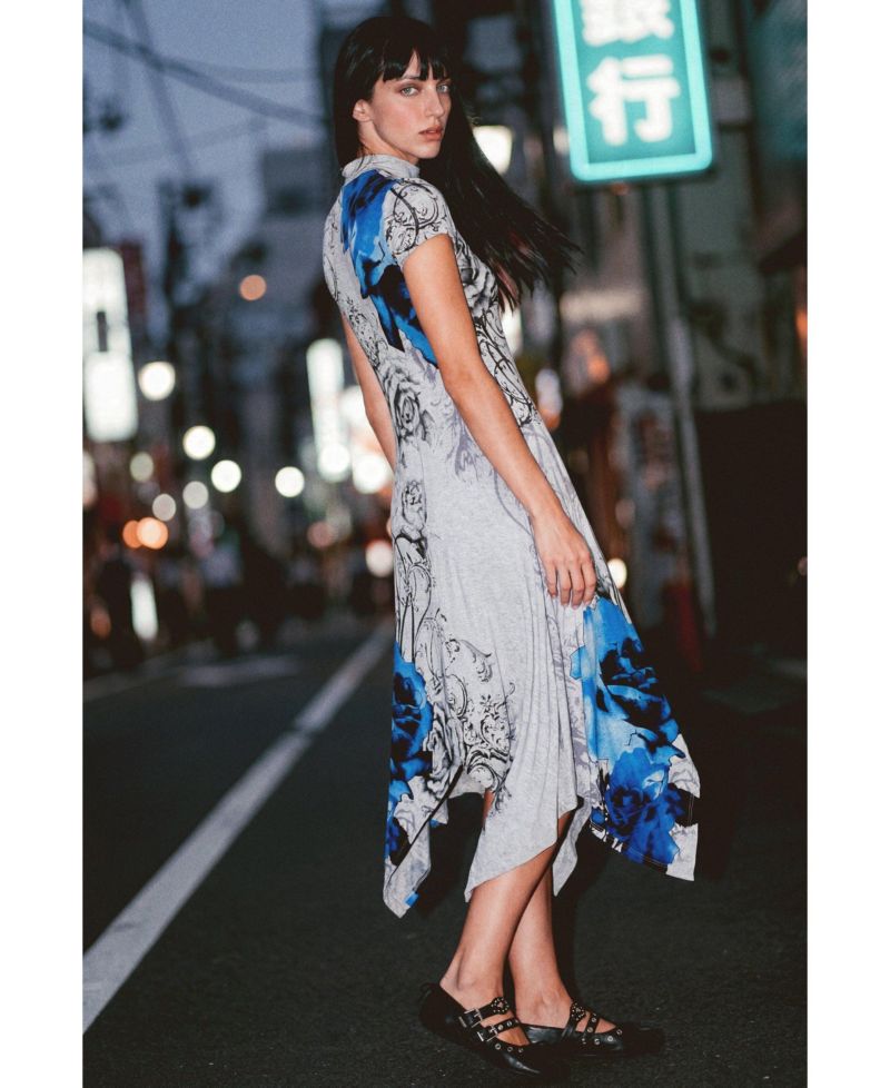 Women's printed halter midi dress