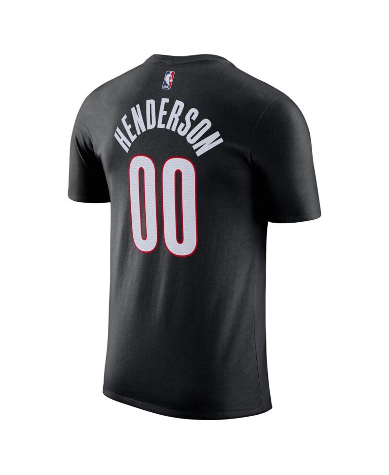 Men's Scoot Henderson Black Portland Trail Blazers Icon Edition Name & Number T-Shirt