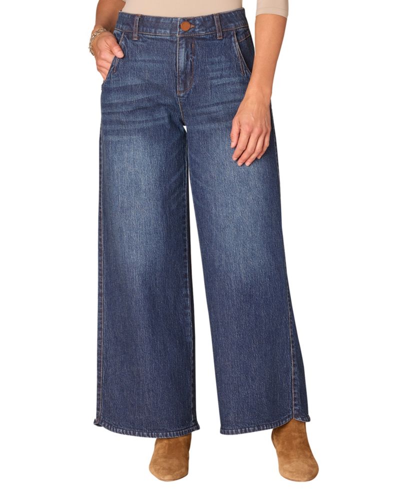 Women's "Ab" Solution 30/24" Skyrise Tulip-Hem Wide-Leg Jeans