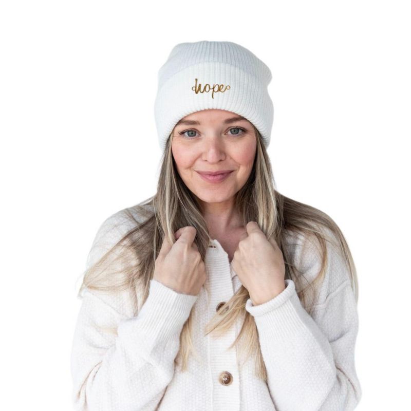 Women's Classic Ribbed Knit Beanie - Ivory
