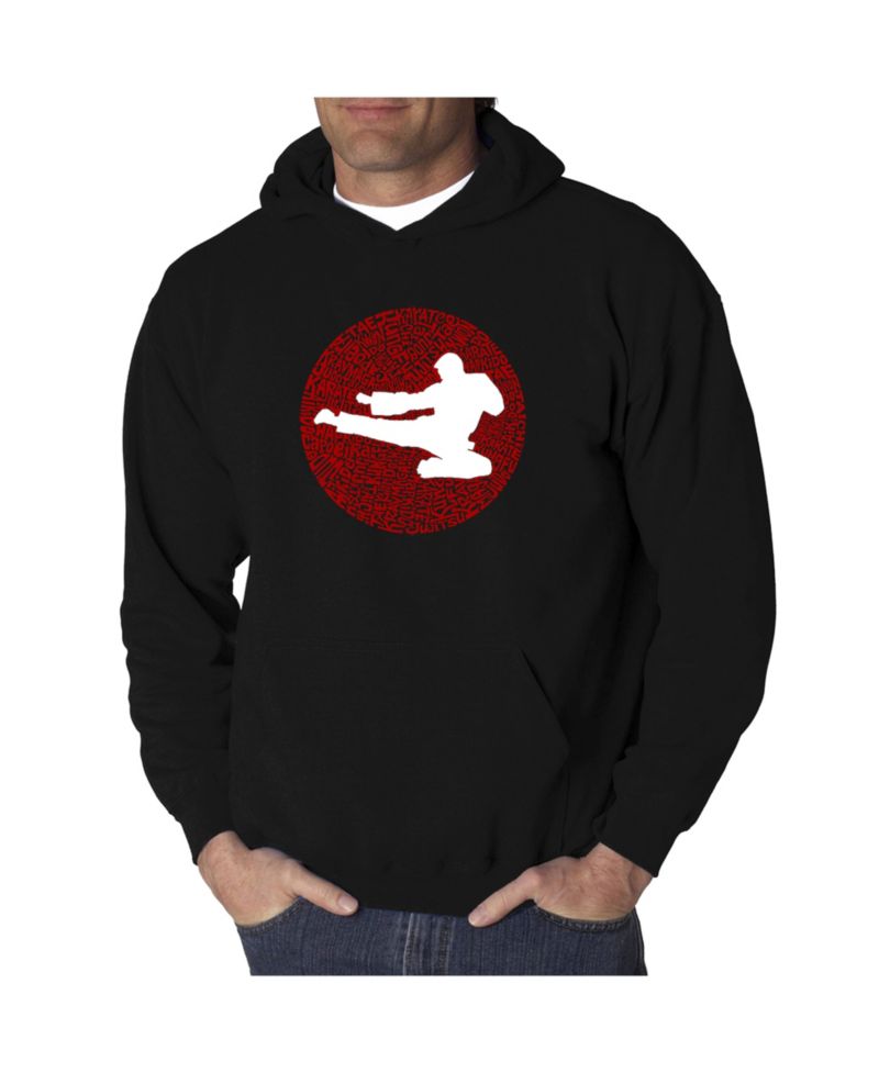 Men's Word Art Hooded Sweatshirt - Types of Martial Arts