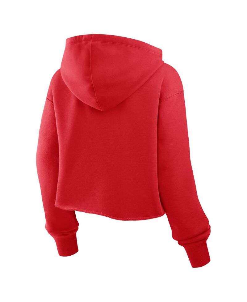 Women's Red Kansas City Chiefs Oversized Hometown Heritage Cropped Hoodie