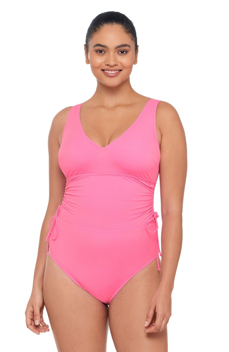 Women's Sculpting Cinched Adjustable One-Piece Swimsuit