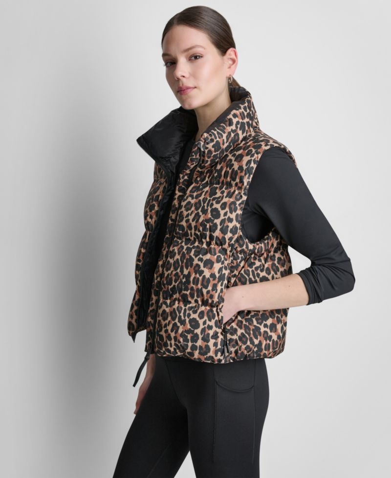Women's Puffer Animal-Print Vest