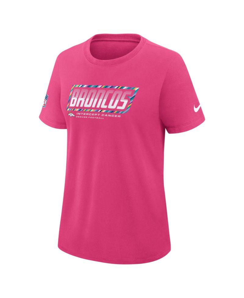 Women's Pink Denver Broncos 2026 NFL Crucial Catch Tri-Blend Dri-FIT T-Shirt