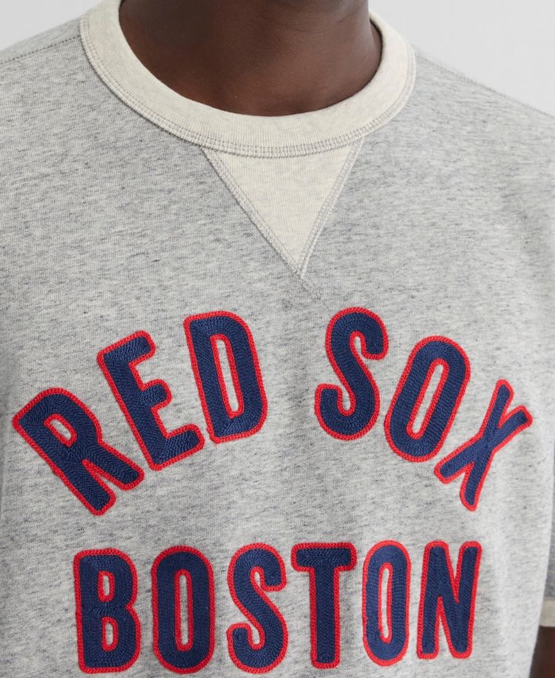 Men's Boston Red Sox Iconic Terry Relaxed-Fit Short-Sleeve Sweatshirt