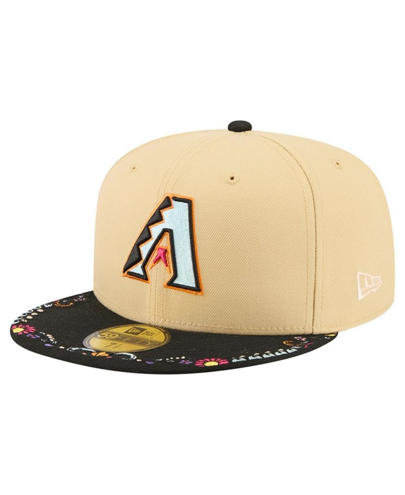 Men's Light Beige Arizona Diamondbacks Two-Tone Embroidered Visor 59FIFTY Fitted Hat