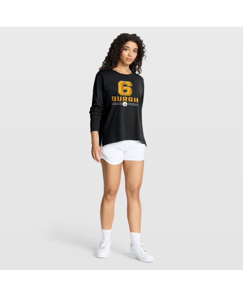 Women's Black Pittsburgh Steelers Hometown Legacy Long Sleeve T-Shirt
