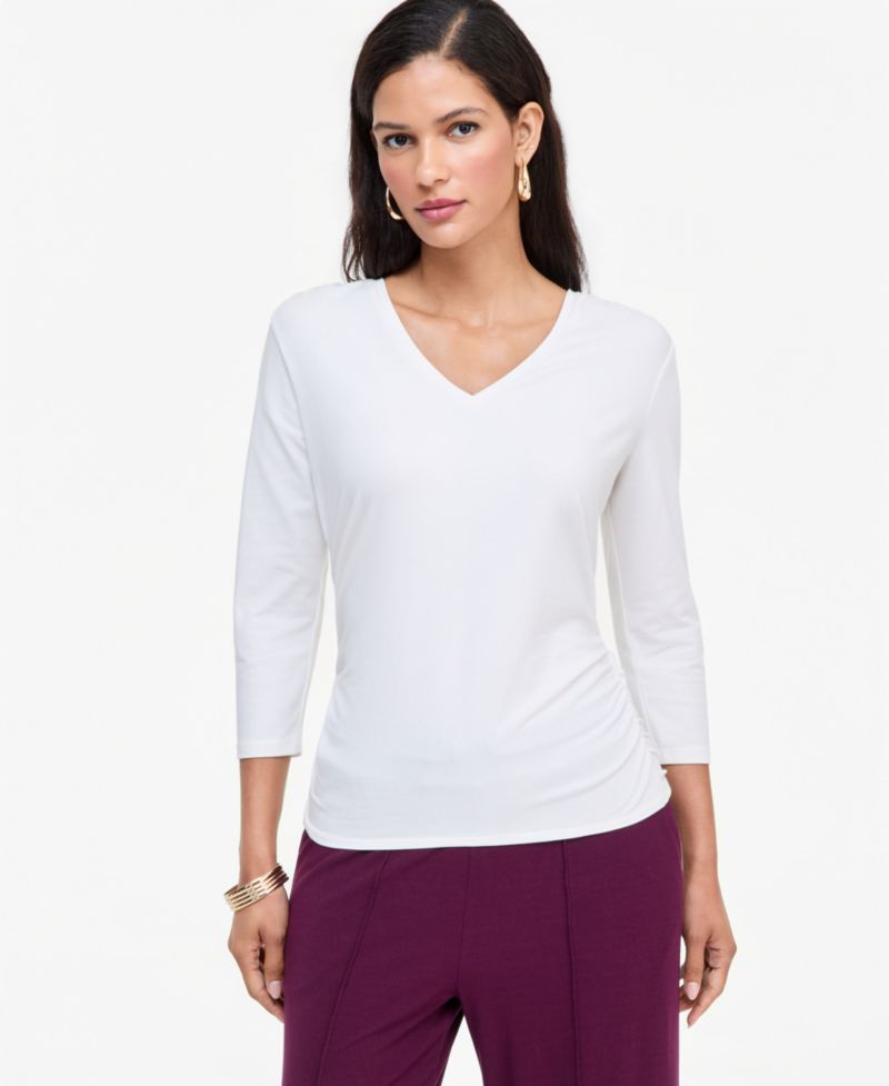 Women's V-Neck 3/4-Sleeve Knit Top