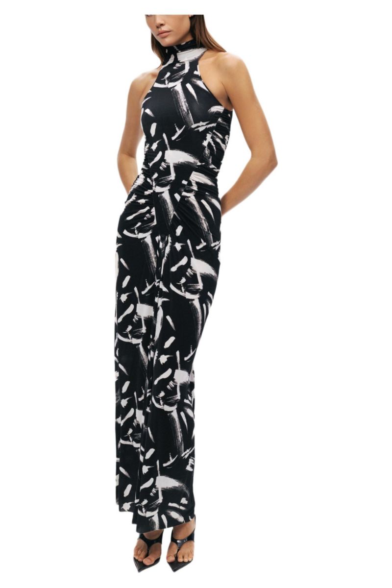 Women's Printed Halter Maxi Dress