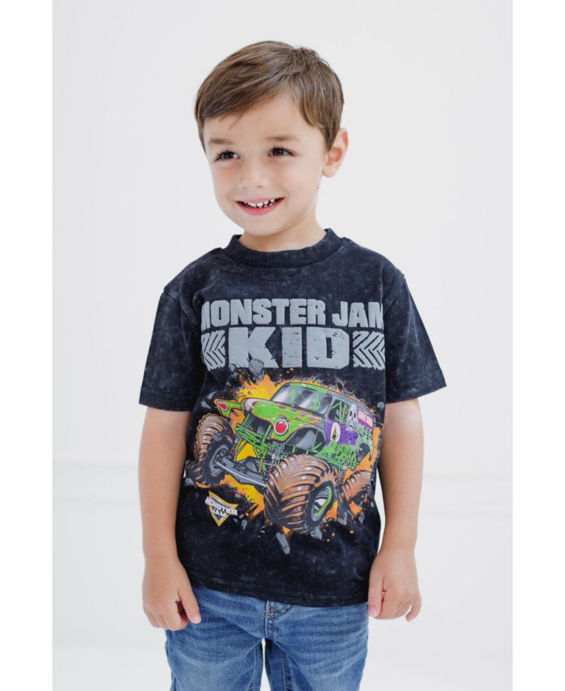 Little Boys Vintage Wash Matching Family T-Shirt to Adult Grave Digger