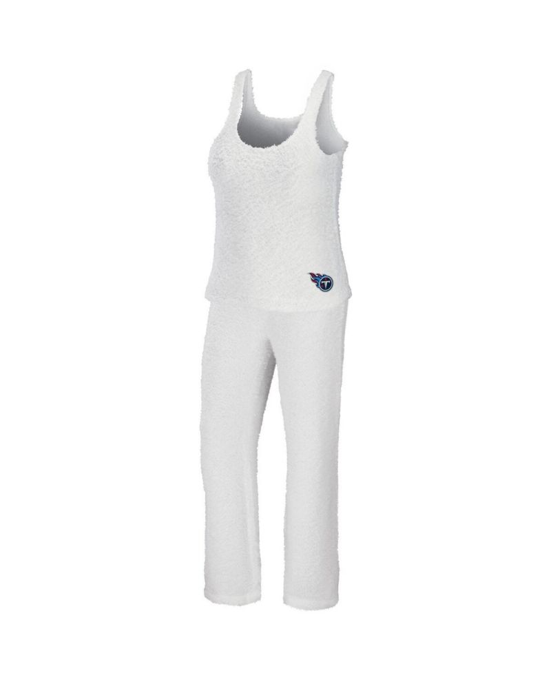 Women's Cream Tennessee Titans Cozy Scoop Neck Tank Top & Pants Sleep Set