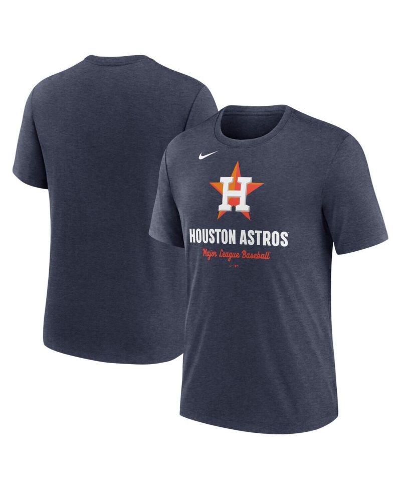 Men's Heather Navy Houston Astros Logo Tri-Blend T-Shirt