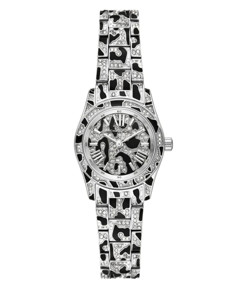 MICHAEL Women's Lexington Three-Hand Animal Print Stainless Steel Watch 26mm