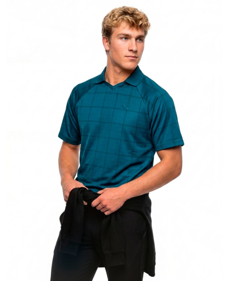 Men's Elevated Tartan Regular-Fit Polo Shirt