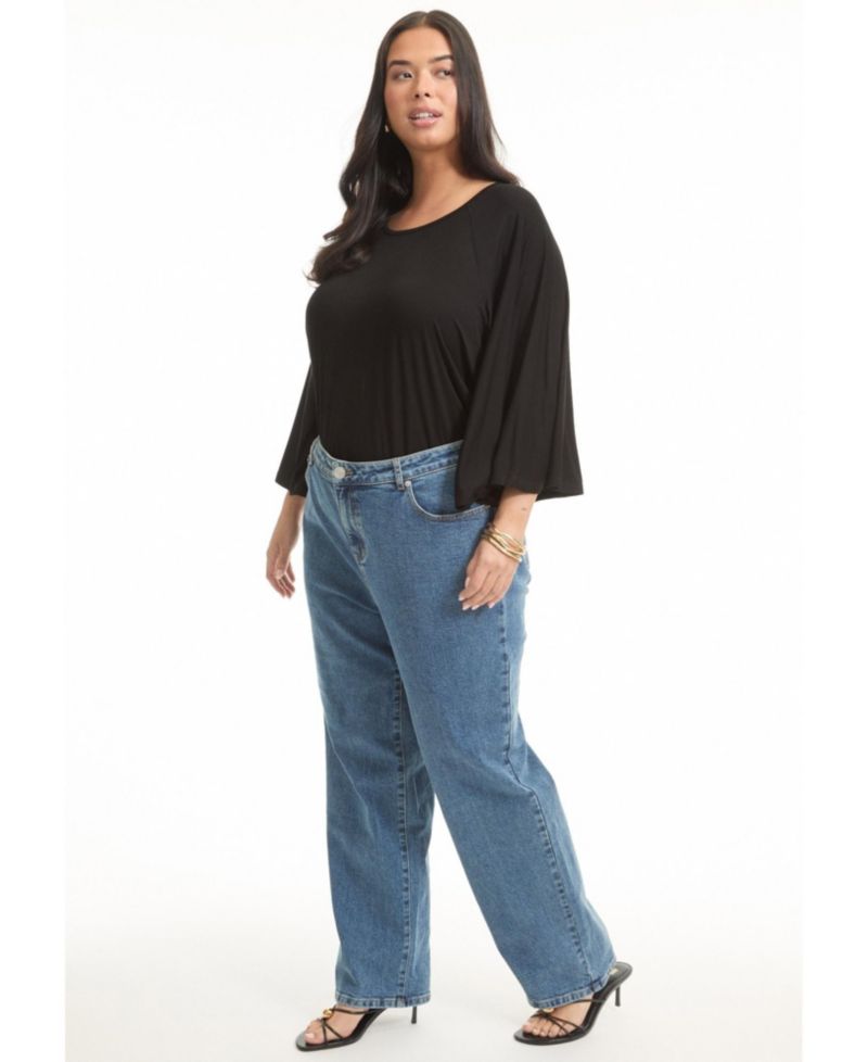 Women's June and Vie June Fit High-Rise Straight-Leg Stretch Jeans
