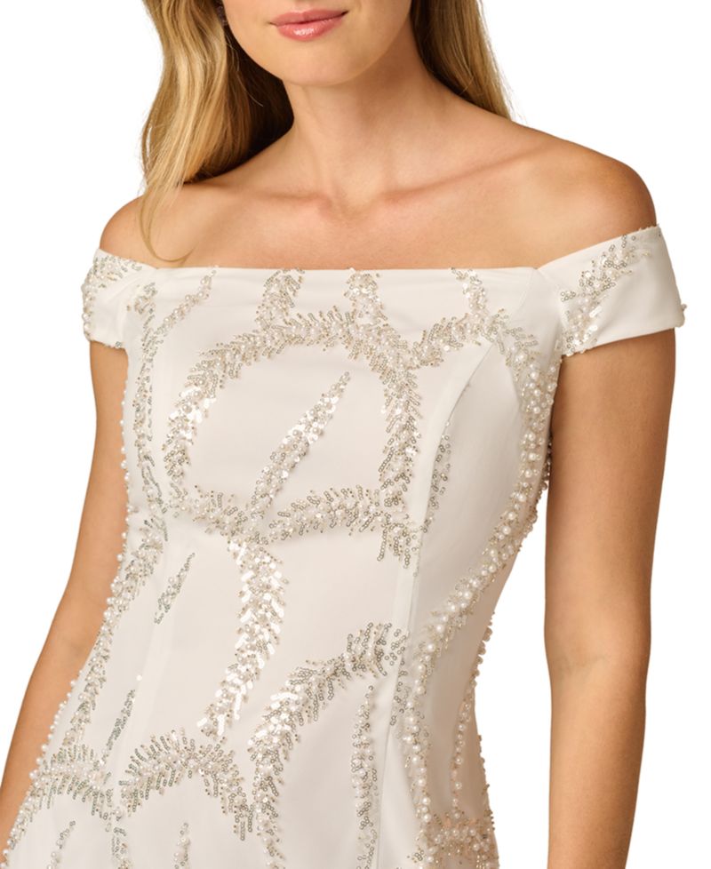 Women's Off-the-Shoulder Embroidered Dress