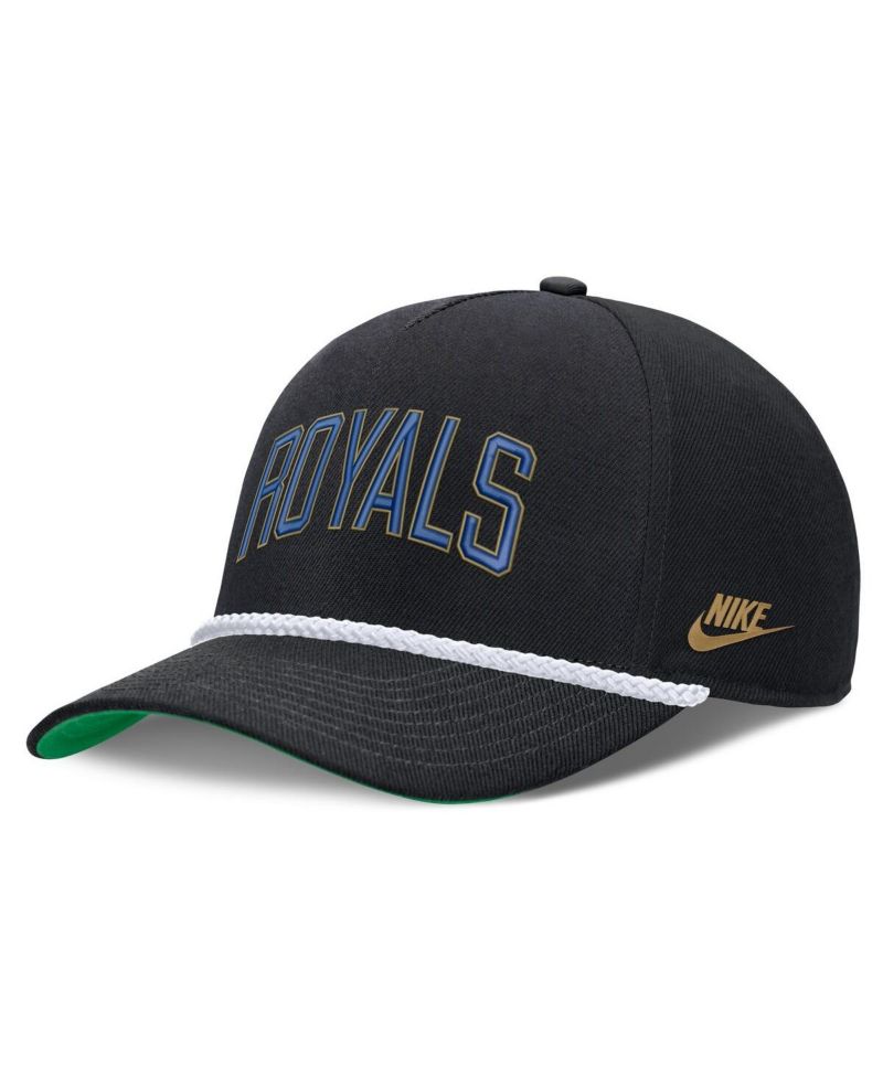 Men's Black Kansas City Royals Cooperstown Collection Rise Adjustable Hat