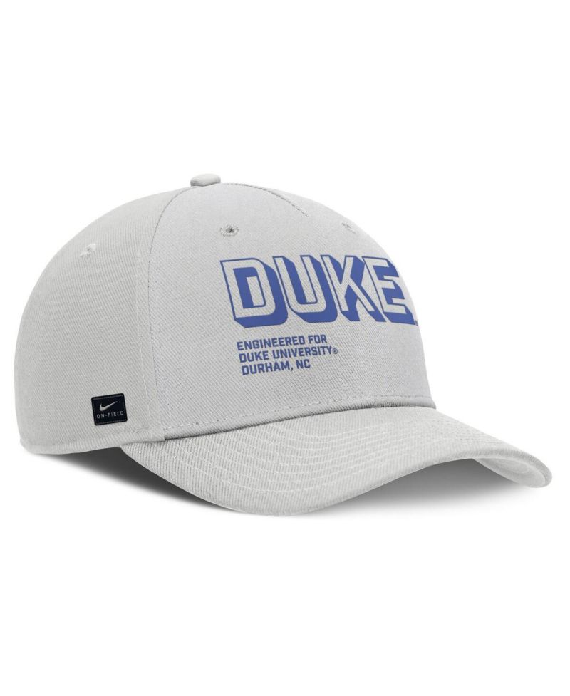 Men's Gray Duke Blue Devils 2025 Sideline Dust Pinched Rise Adjustable Hat