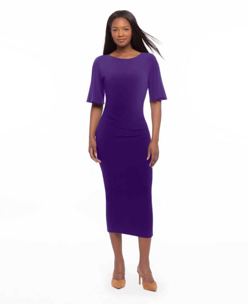Women's Iris Short-Sleeve Bateau Neckline Shaping Dress