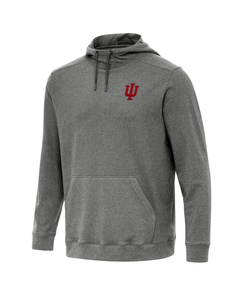 Men's Heather Charcoal Indiana Hoosiers Cloud Pullover Hoodie