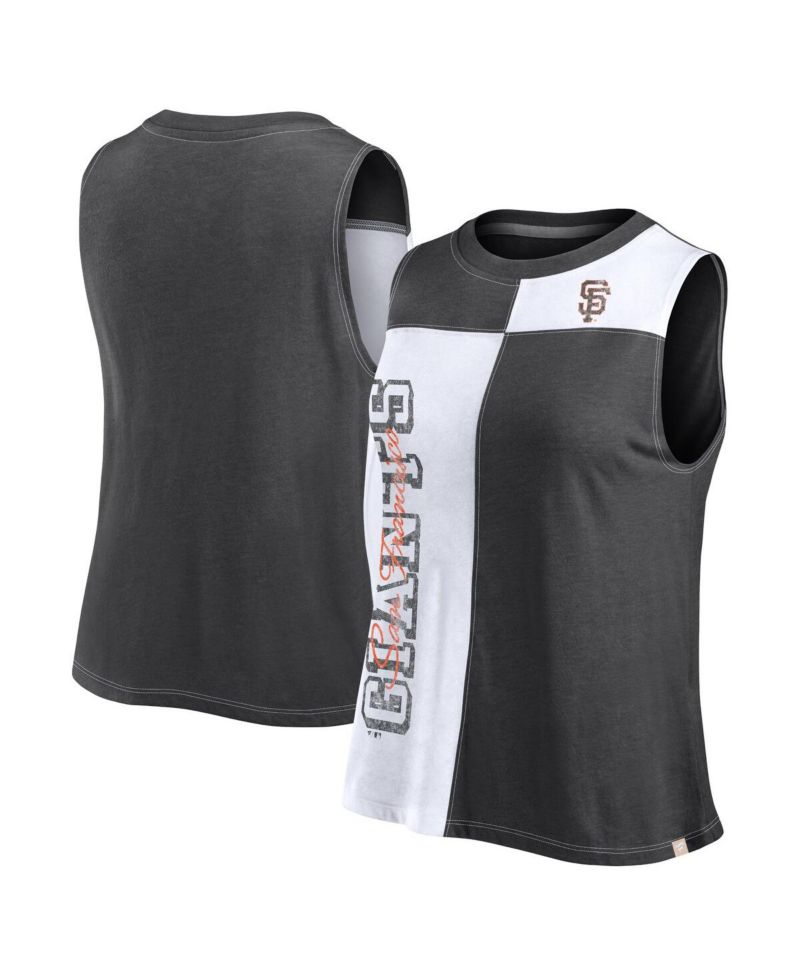 Women's Black/White San Francisco Giants Color-Block Tank Top