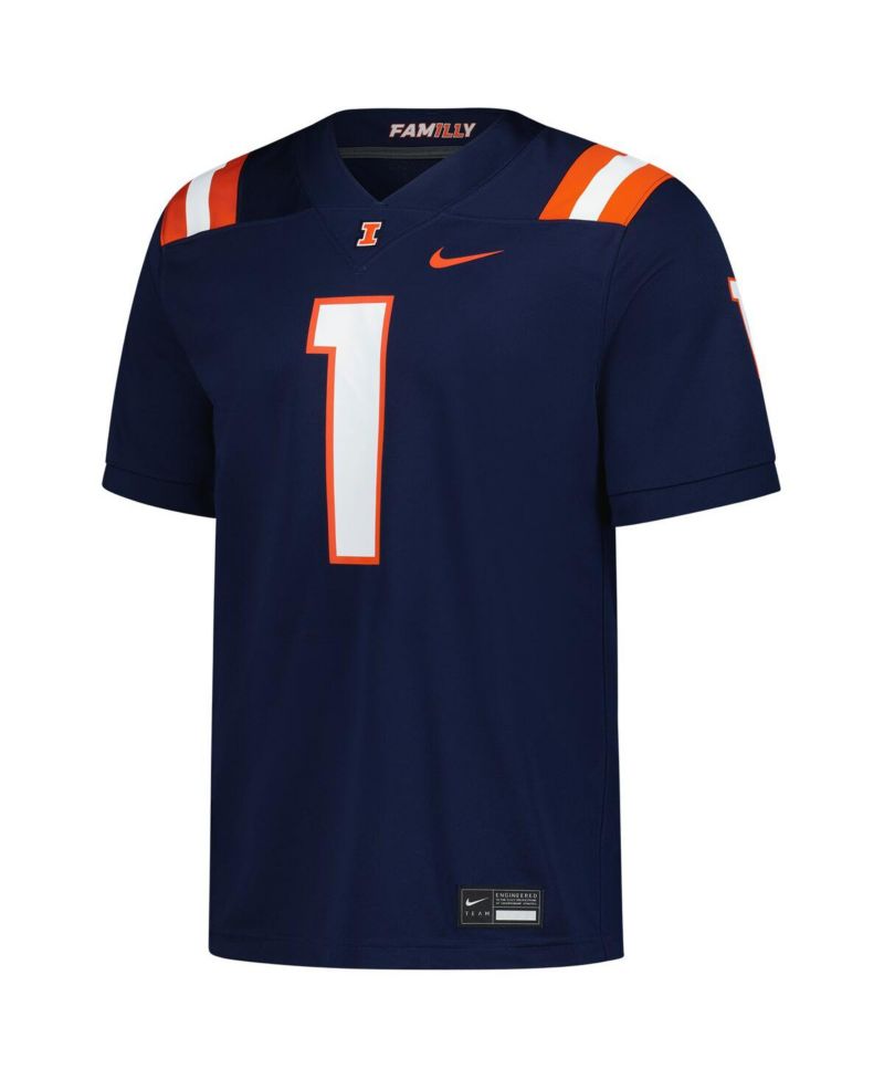Men's Navy Illinois Fighting Illini Untouchable Replica Game Jersey