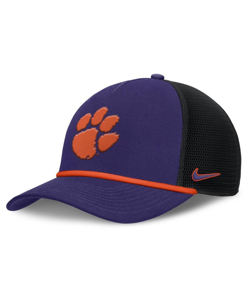 Men's Purple Clemson Tigers Rise Primetime Trucker Adjustable Hat