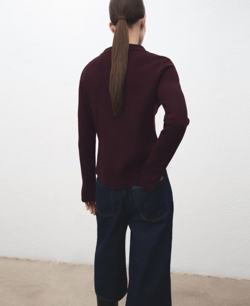 Women's Shirt Collar Cardigan Sweater