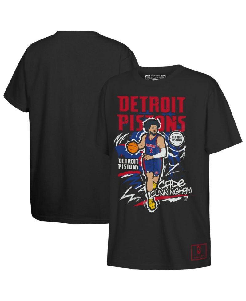 Big Boys and Girls Cade Cunningham Black Detroit Pistons Chalked Up Player T-Shirt