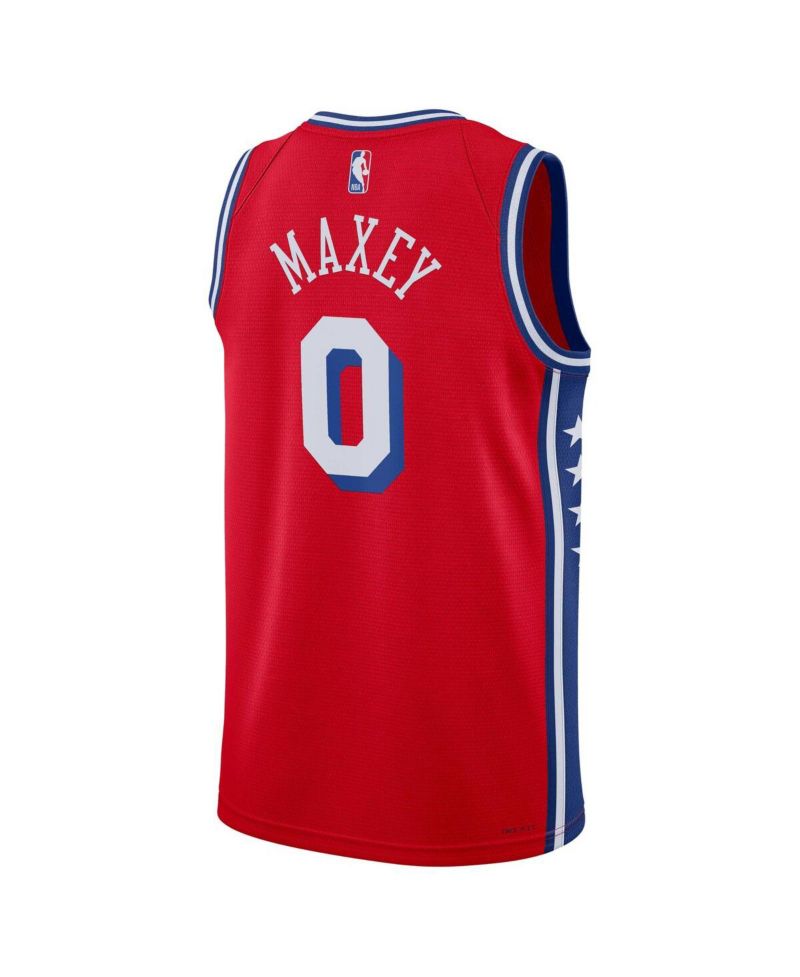 Men's Tyrese Maxey Red Philadelphia 76ers Statement Edition Swingman Jersey