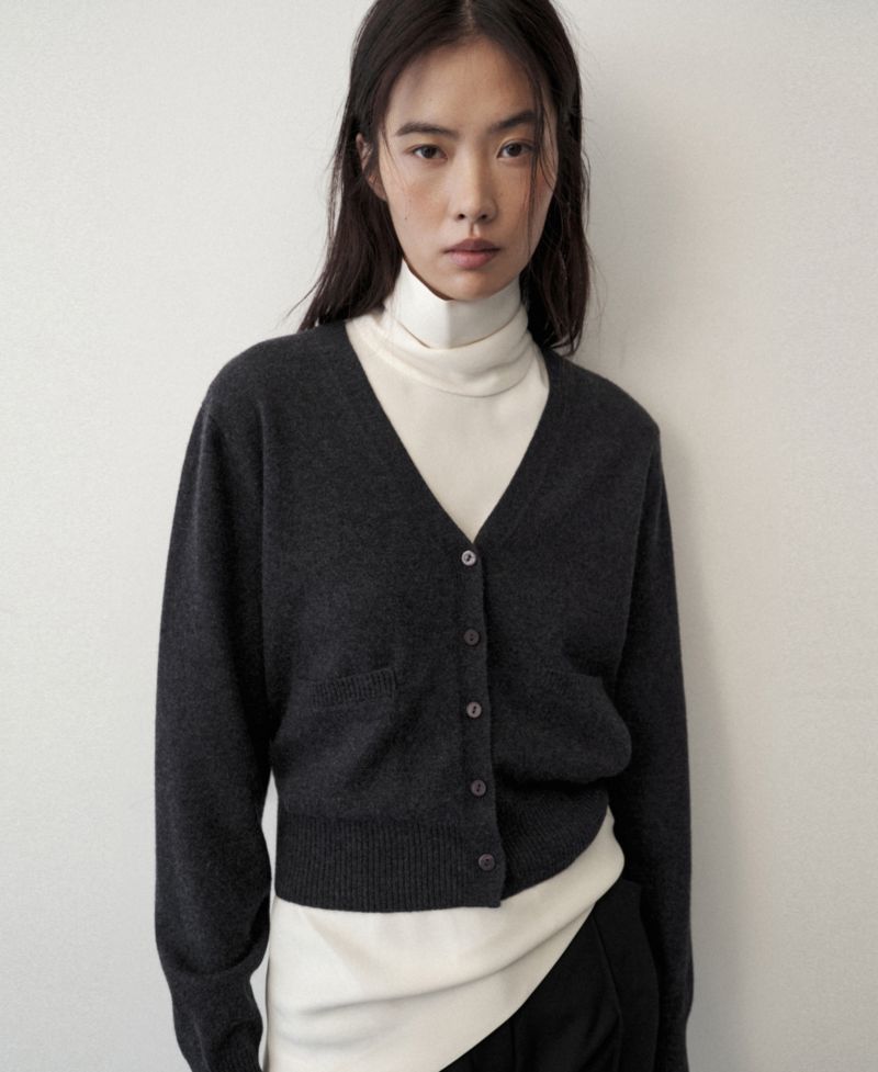 Women's Selection Wool & Cashmere-Blend V-Neck Cardigan