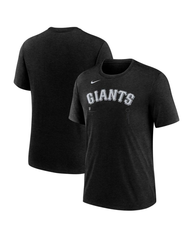 Men's Heather Black San Francisco Giants Lights Out Tri-Blend T-Shirt