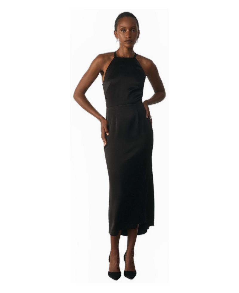Women's Lucia Satin Halter-Neck Midi Dress