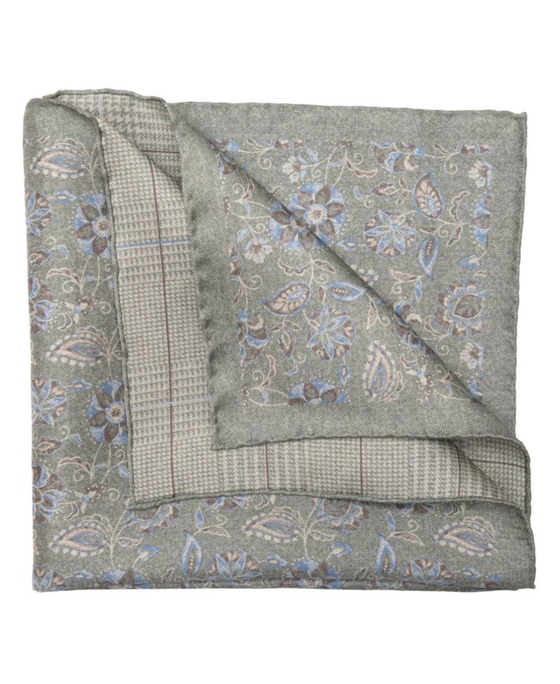 Men's Enzo - Double Sided Silk Pocket Square for Men