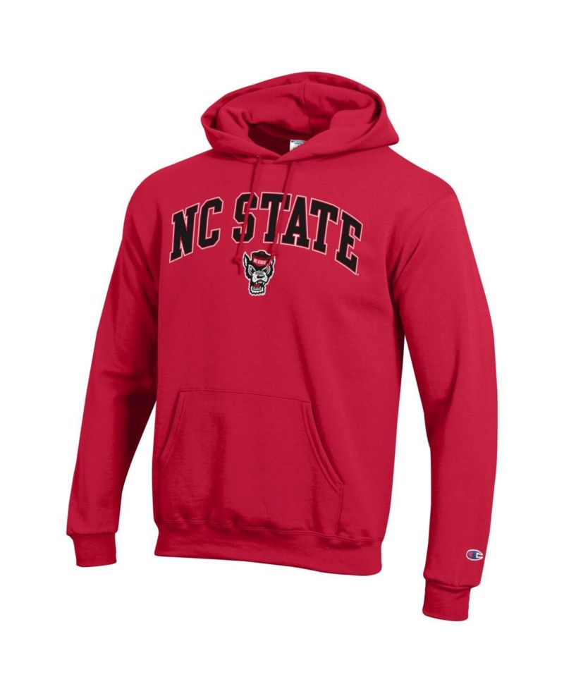 Men's Scarlet NC State Wolfpack Arched Logo Fleece Pullover Hoodie