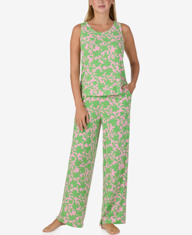 Women's Sleeveless Tank Top and Long Pajama Pants, 2-Piece Set