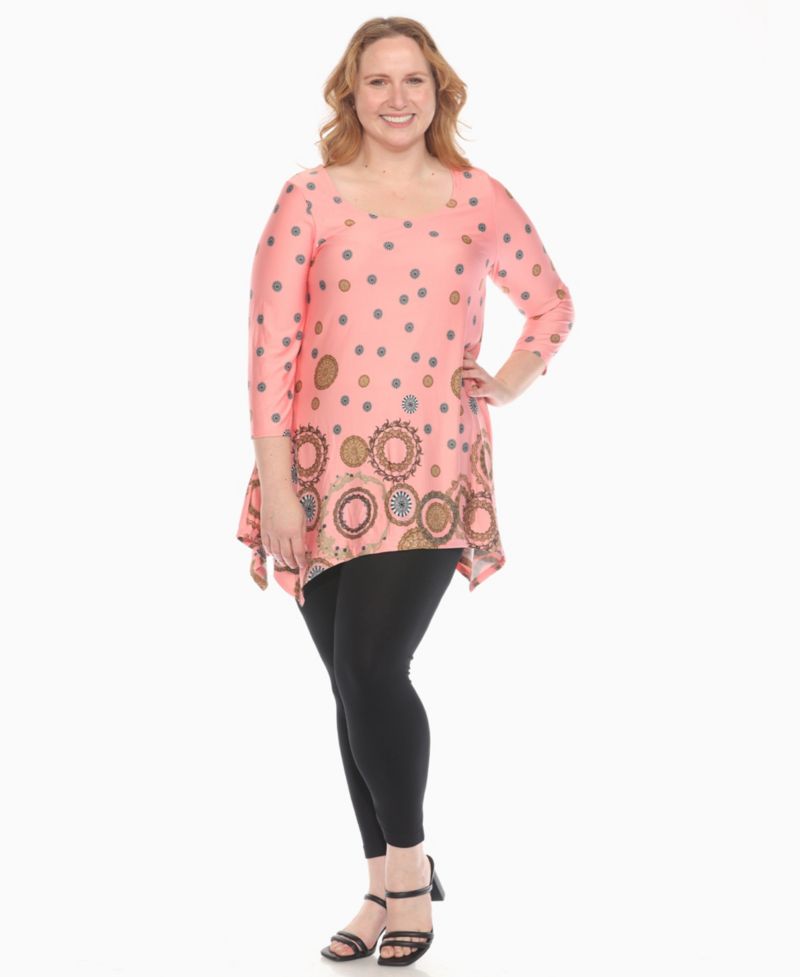 Plus Size Printed Flowy Hem Swing Top