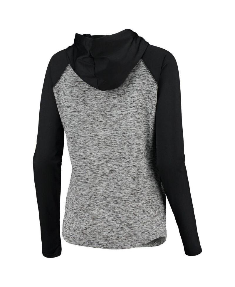 Women's Heathered Gray and Black New Orleans Saints Championship Ring Pullover Hoodie