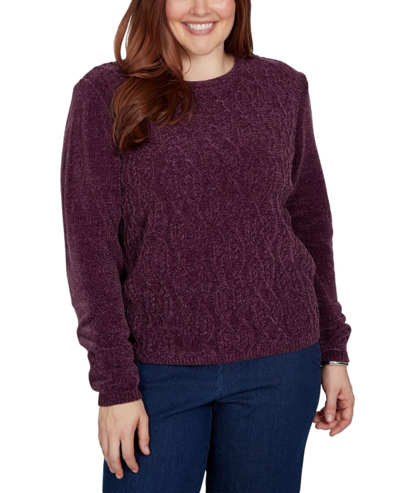 Petite Cable-Knit Crewneck Pullover Sweater