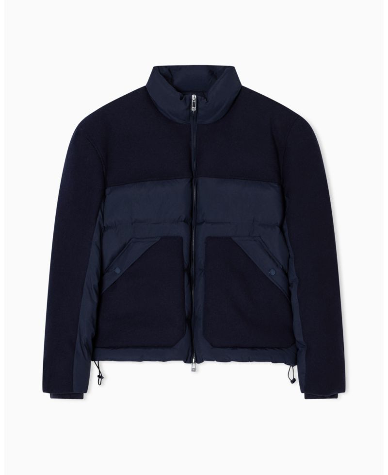Men's Quilted Color Block Puffer Coat