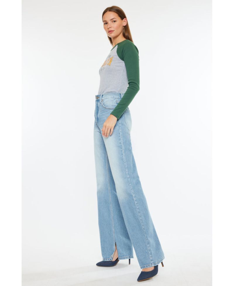 Women's Janna High-Rise Light-Wash Wide-Leg Jeans