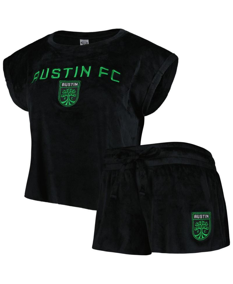 Women's 2-Piece Black Austin FC Intermission T-Shirt and Shorts Sleep Set